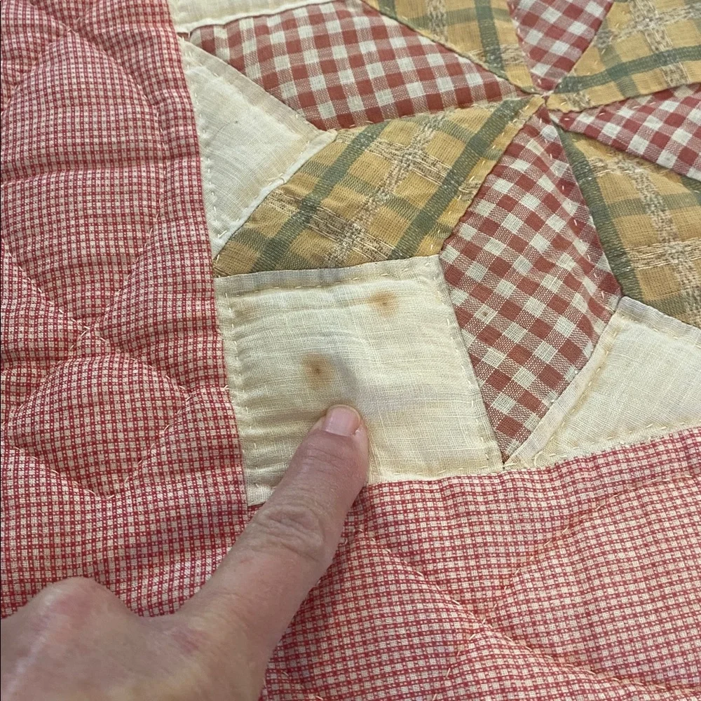 Patchwork Star Quilt - Multicolor 74”/69” Handmade Vintage 60’s